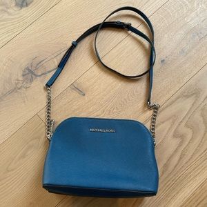 Blue Michael Kors crossbody purse